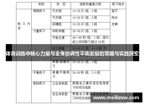 体育训练中核心力量与全身协调性平衡发展的策略与实践探索
